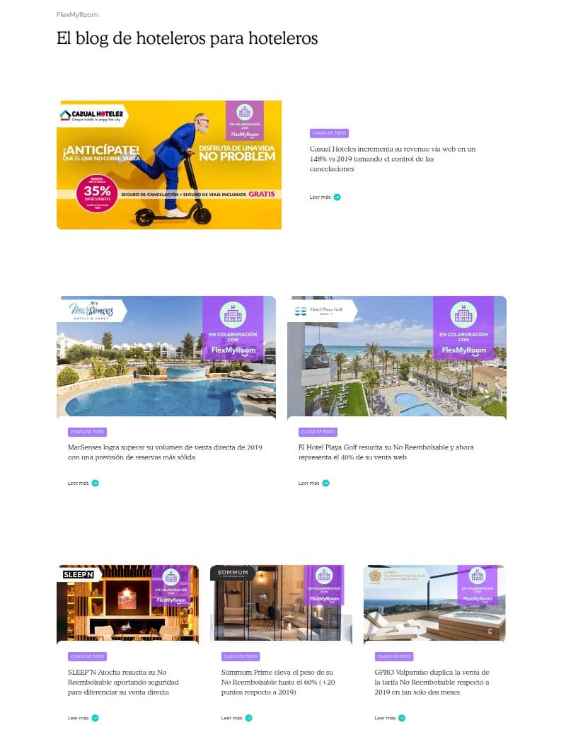 FlexMyRoom website casos de éxito